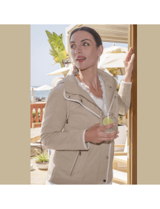 CORTAVIENTOS BEIGE CAPUCHA